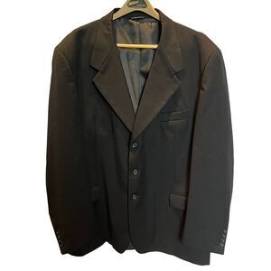 Luca Rossi Men's Black Suit Coat Size 54R Superfine Merino Wool